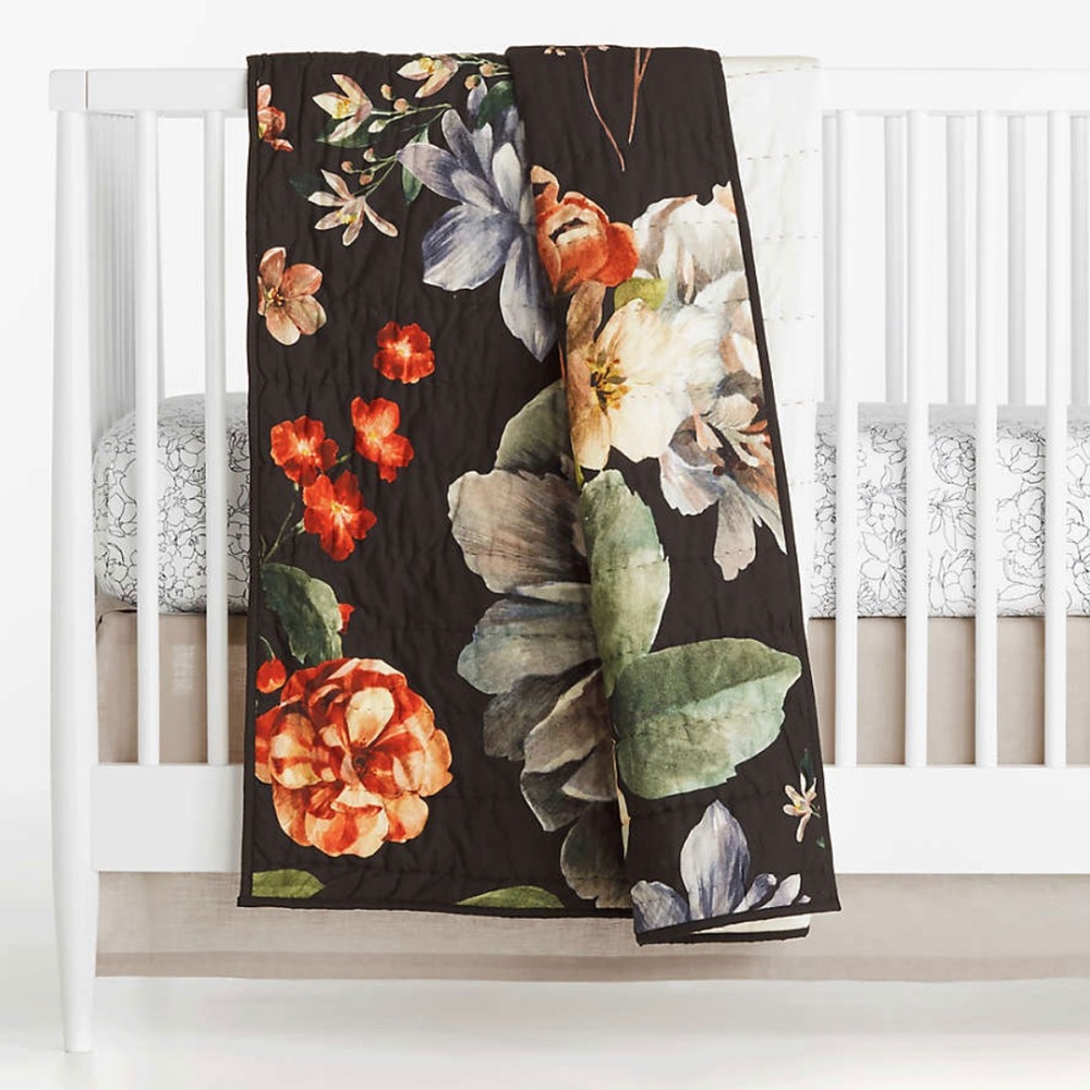 English Garden Organic Baby Crib Quilt